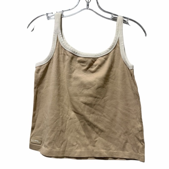 Ralph Lauren Medium Vintage Ran and White Tank Top Cotton Y2k 90’s Retro B8 - Picture 2 of 6
